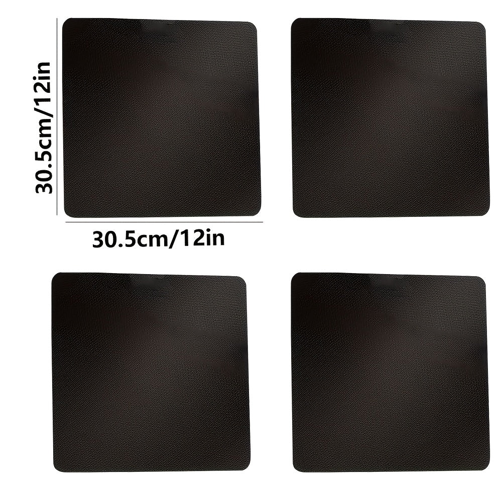 Set of 2 or 4 Non-Stick Reusable Oven Mats for 12-Inch Square Air Fryers Microwave Safe Easy to Clean