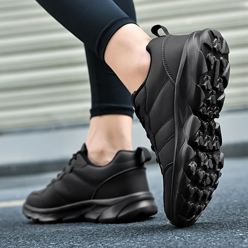 Women’s Black Casual Sneakers Lightweight Durable Walking Shoes