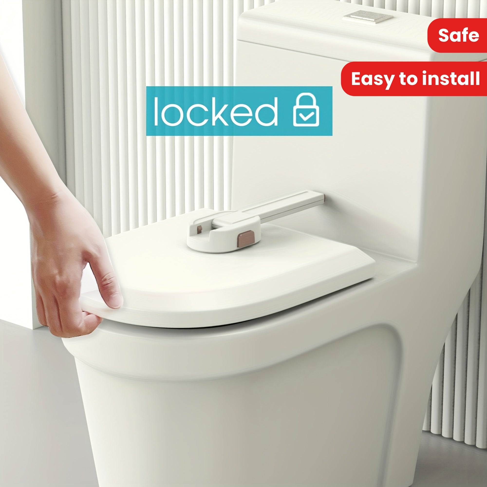 Baby Toddler Toilet Seat Lock Childproof Safety Lock Adhesive No Drilling