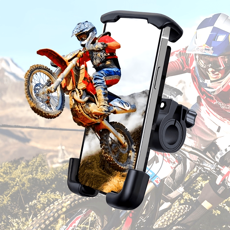 Universal Adjustable Bike Motorcycle Phone Mount Durable ABS Handlebar Clamp for 11.94-17.27cm Smartphones