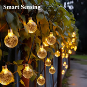 Solar-Powered LED Bubble Lights with Smart Sensor Adjustable Brightness for Garden Pathway and Wedding
