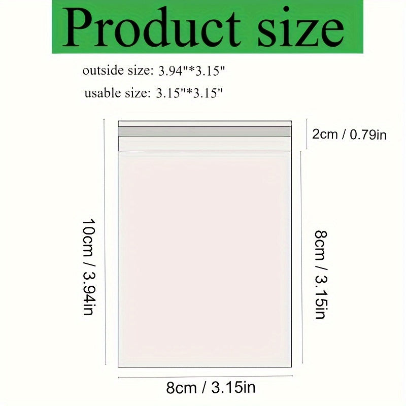 O'z-o'zidan yopishqoq shaffof sellofan sumka muhrlangan zargarlik yoki shirinlik sovg'asi uchun.