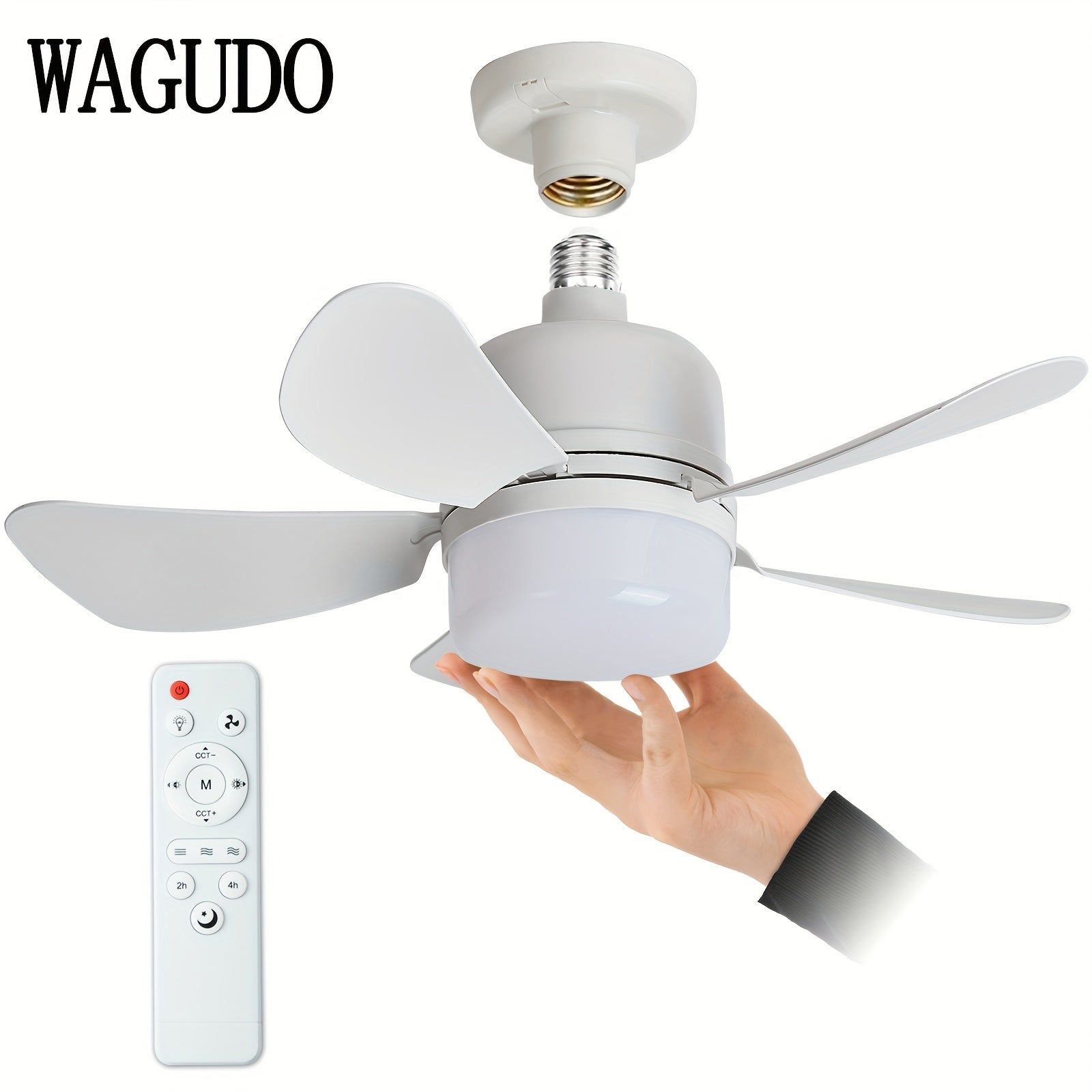 Ceiling Fan Light with Remote Control 3-Speed Dimmable LED for Small Spaces