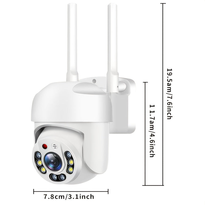 WiFi Security Camera 355° Pan/Tilt Color Night Vision 2-Way Audio Smartphone Compatible