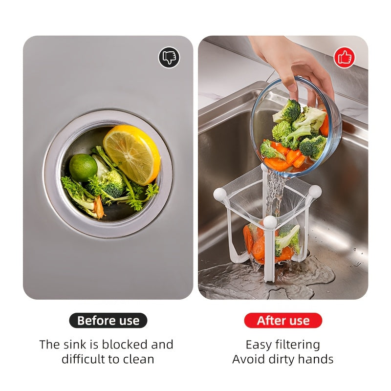 Filtro de fregadero de cocina de plástico y estante de drenaje de almacenamiento abierto, organizador duradero