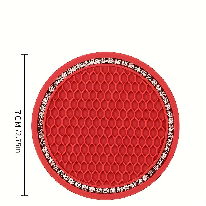 2pcs Rubber Coin Water Cup Pad Non-slip Car Coaster Anti-skid 7cm