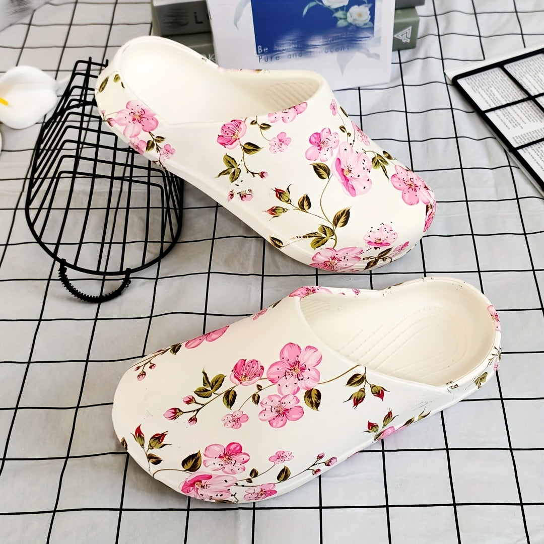 Women's Floral Butterfly Mule Shoes Lightweight Non-Slip Comfortable for Indoor Outdoor