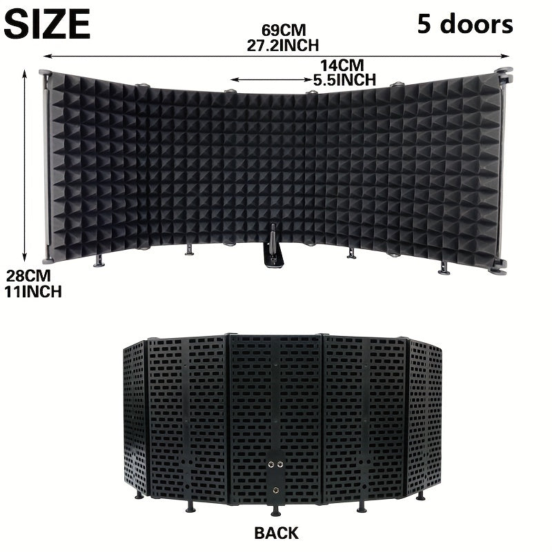 Escudo de aislamiento para micrófono de estudio, cortaviento de algodón, absorbente de sonido para grabación