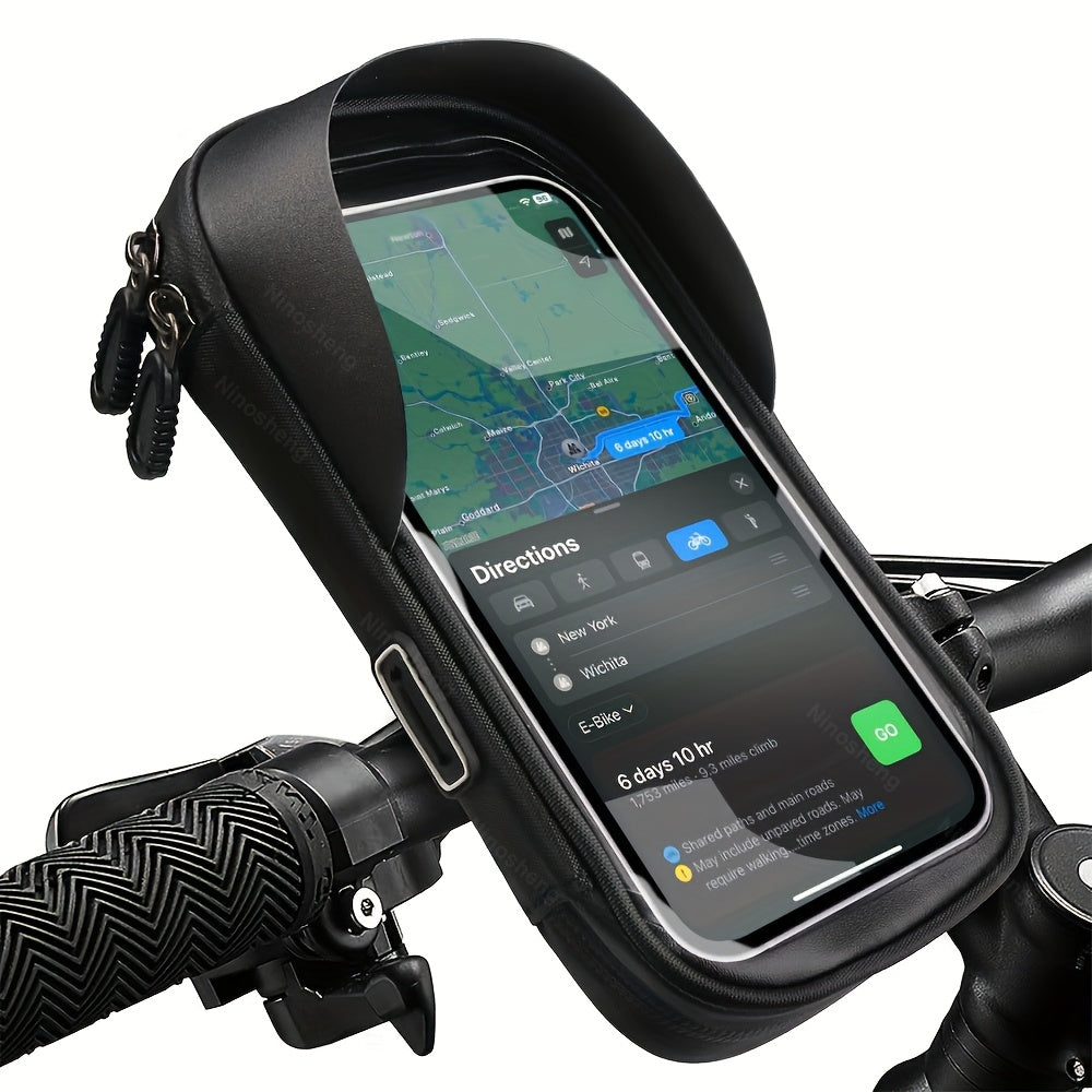 Unisex Waterproof TPU Bicycle Handlebar Phone Bag Front Frame Mount