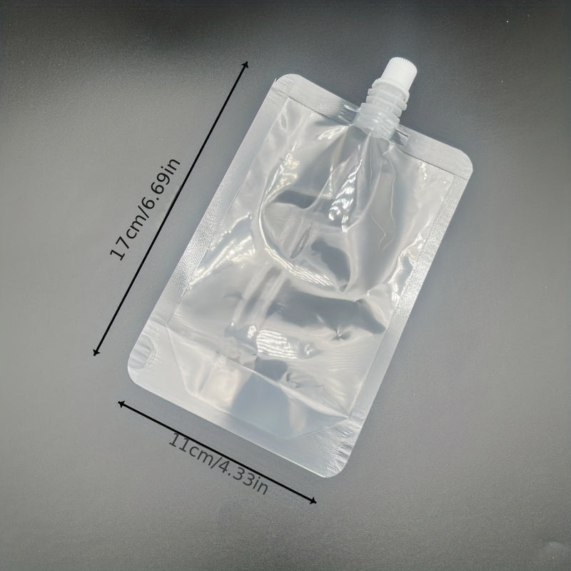 Set of 10 Disposable Beverage Pouches Stand-Up Liquid Yogurt Milk Containers