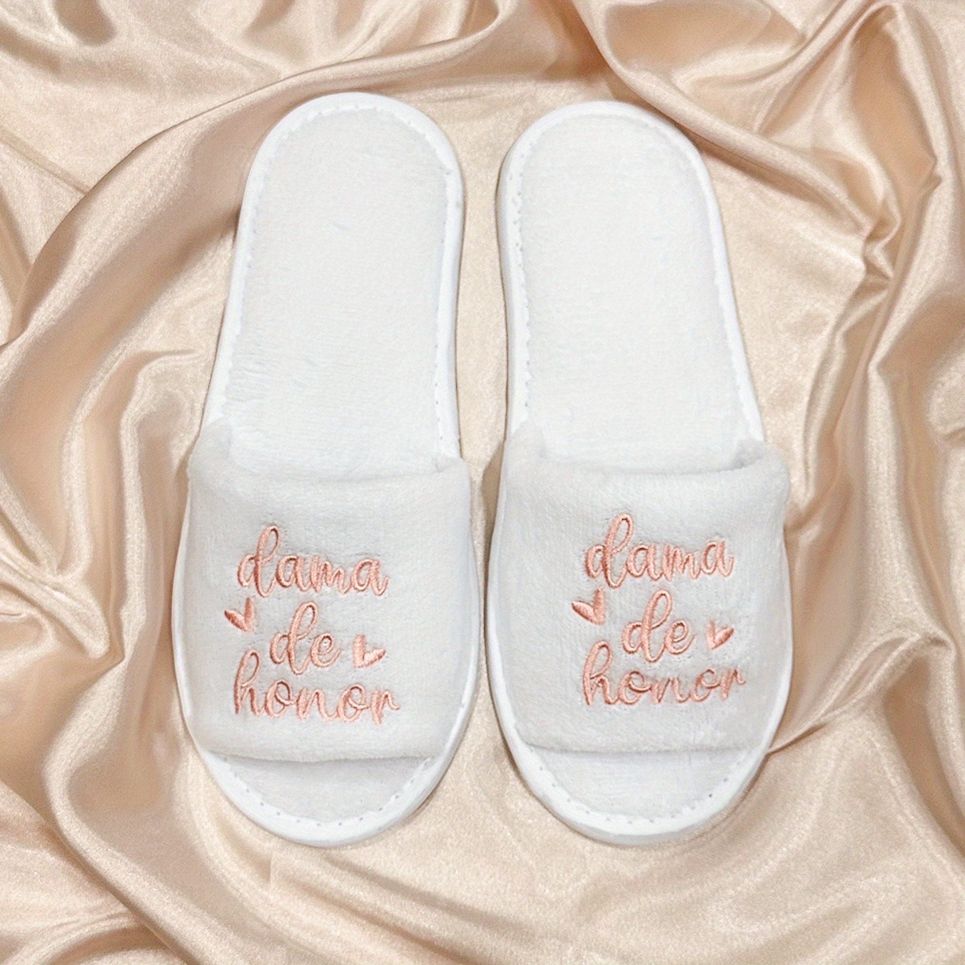 Women's Embroidered Slip-On Slippers EVA Sole Indoor Outdoor Wedding Bridesmaid