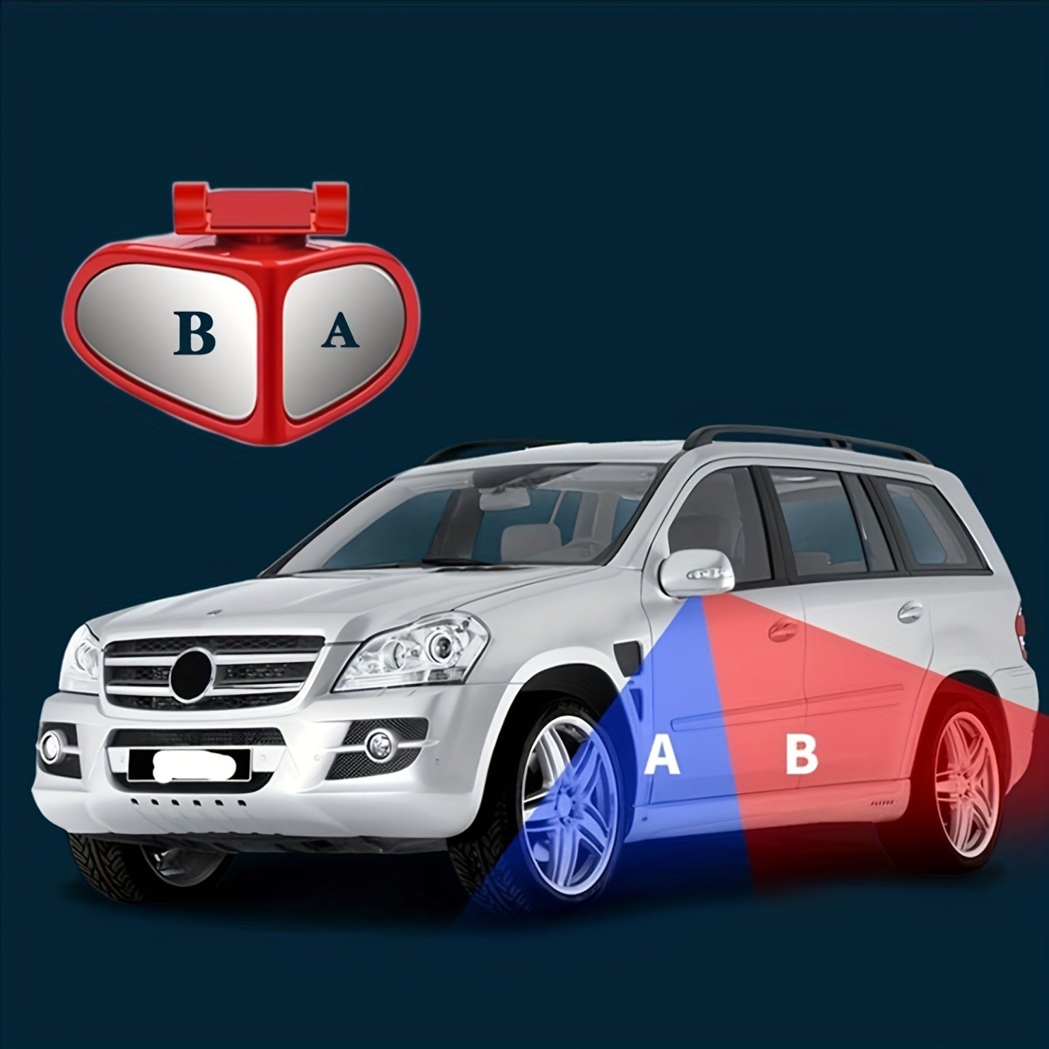 Universal 360° Rotatable Oval Blind Spot Mirrors for Cars and Trucks