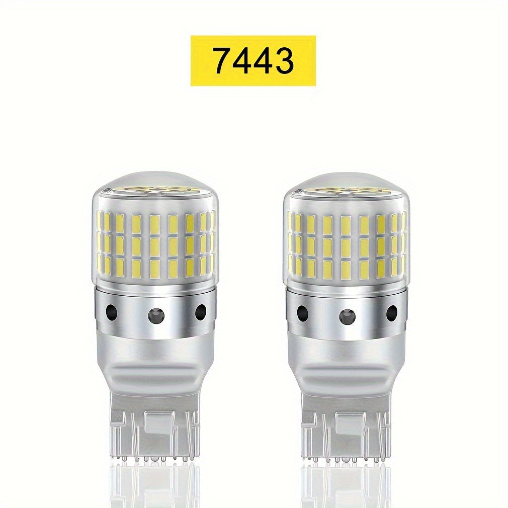2 Pack LED Car Turn Signal and Reverse Bulbs White 1156 7440 3157 P21W