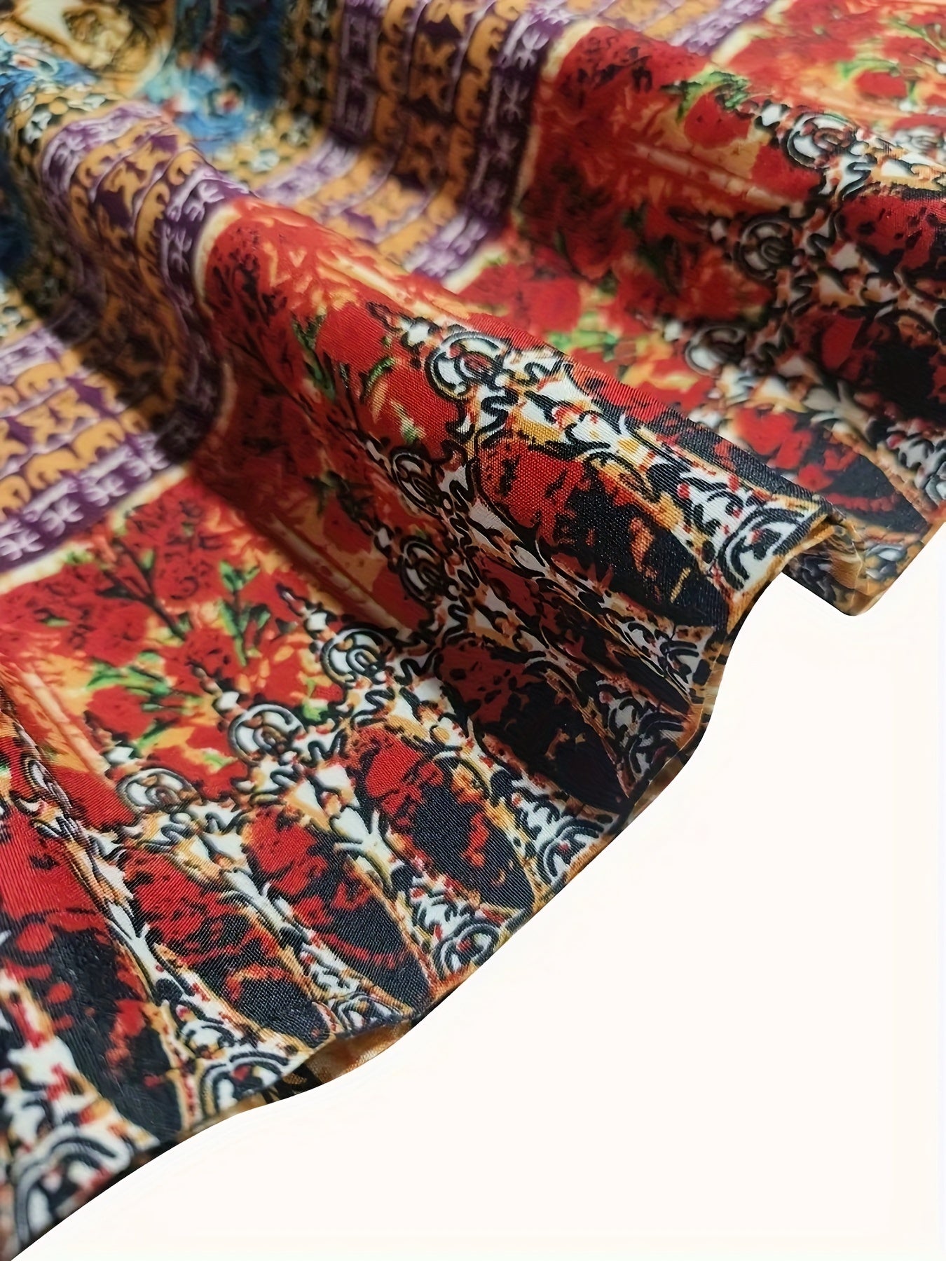 Falda larga bohemia tropical para mujer con cintura alta y volantes para la playa