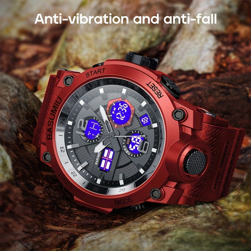 Men's Digital Sports Watch Waterproof Tactical Military Style Electronic Dual Display