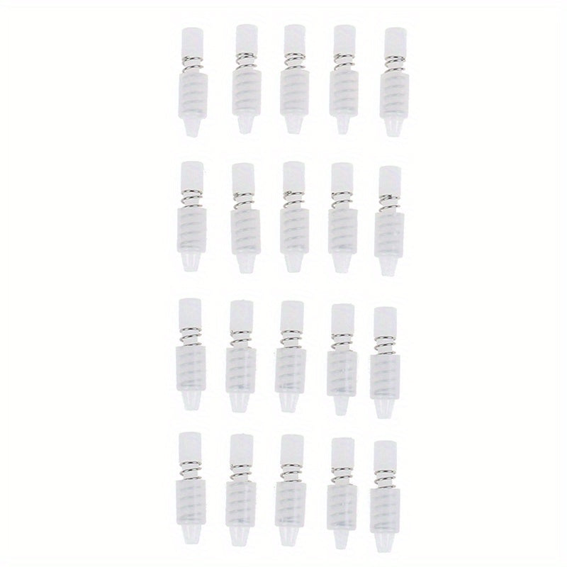 Oʻrnatish uchun 20 ta plastmassa push pin montaj vintlari toʻplami, tavan fanining aksessuarlarini xavfsiz va oson oʻrnatish uchun. Batareya kerak emas, bardoshli plastmassa konstruktsiya.