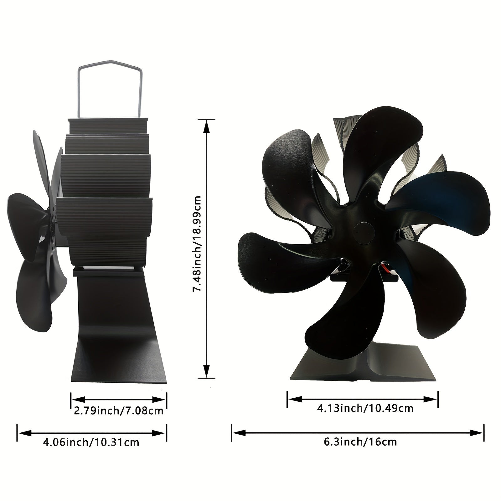 Heat Powered Fan for Wood Stove Fireplace Pellet Stove Distributes Warm Air