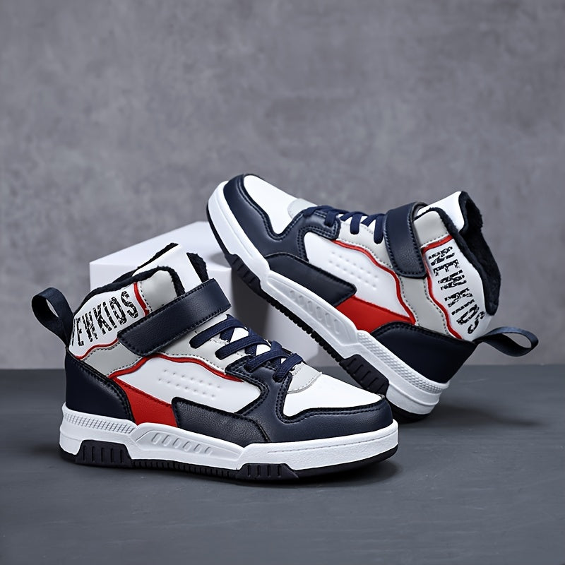 Girls' Winter High-Top Sneakers Fleece Lining Microfiber Synthetic Leather Casual