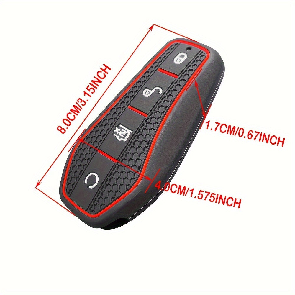 Silicone Car Key Case for Electric Vehicles Remote Cover with Keychain Accessory