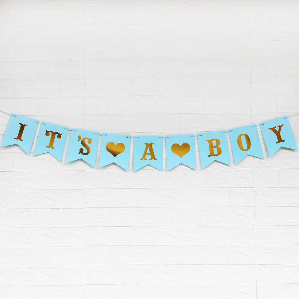 Boy's Burlap Banner for Birthday and Christening Decor
