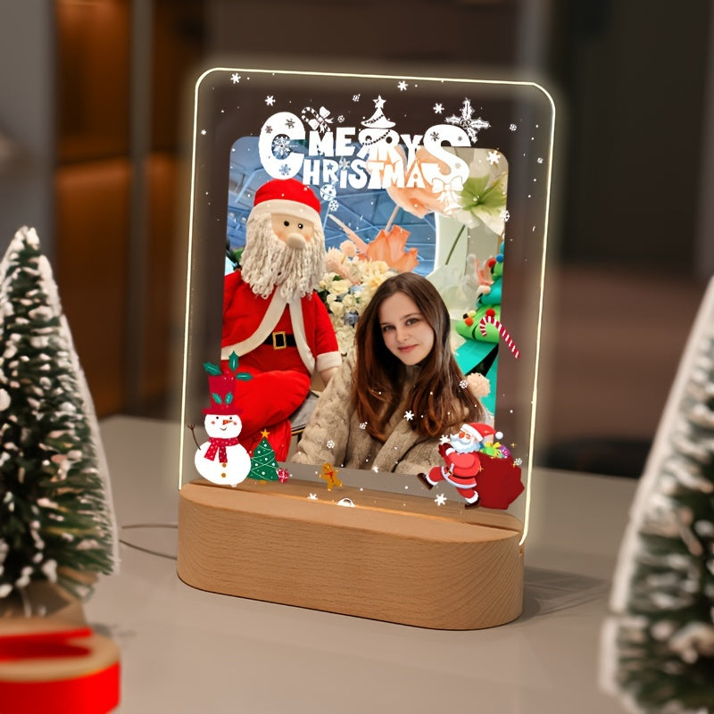 LED Light-Up Acrylic Photo Frame for Christmas Decor and Gifts