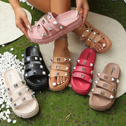 Женские летние босоножки в богемном стиле однотонные удобные универсальные