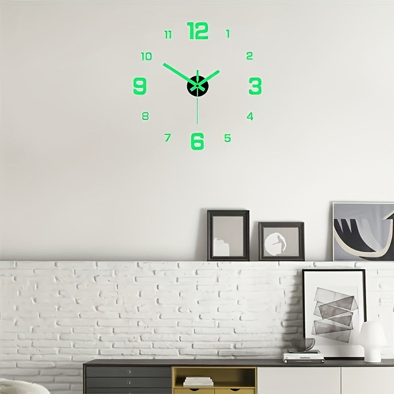 Modern 3D Digital Wall Clock Acrylic Luminous Large Display for Living Room and Bedroom