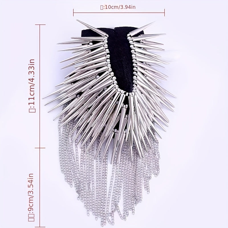 Men's Punk Rock Leather Accessories with Studs Epaulettes Tassels and Retro Style