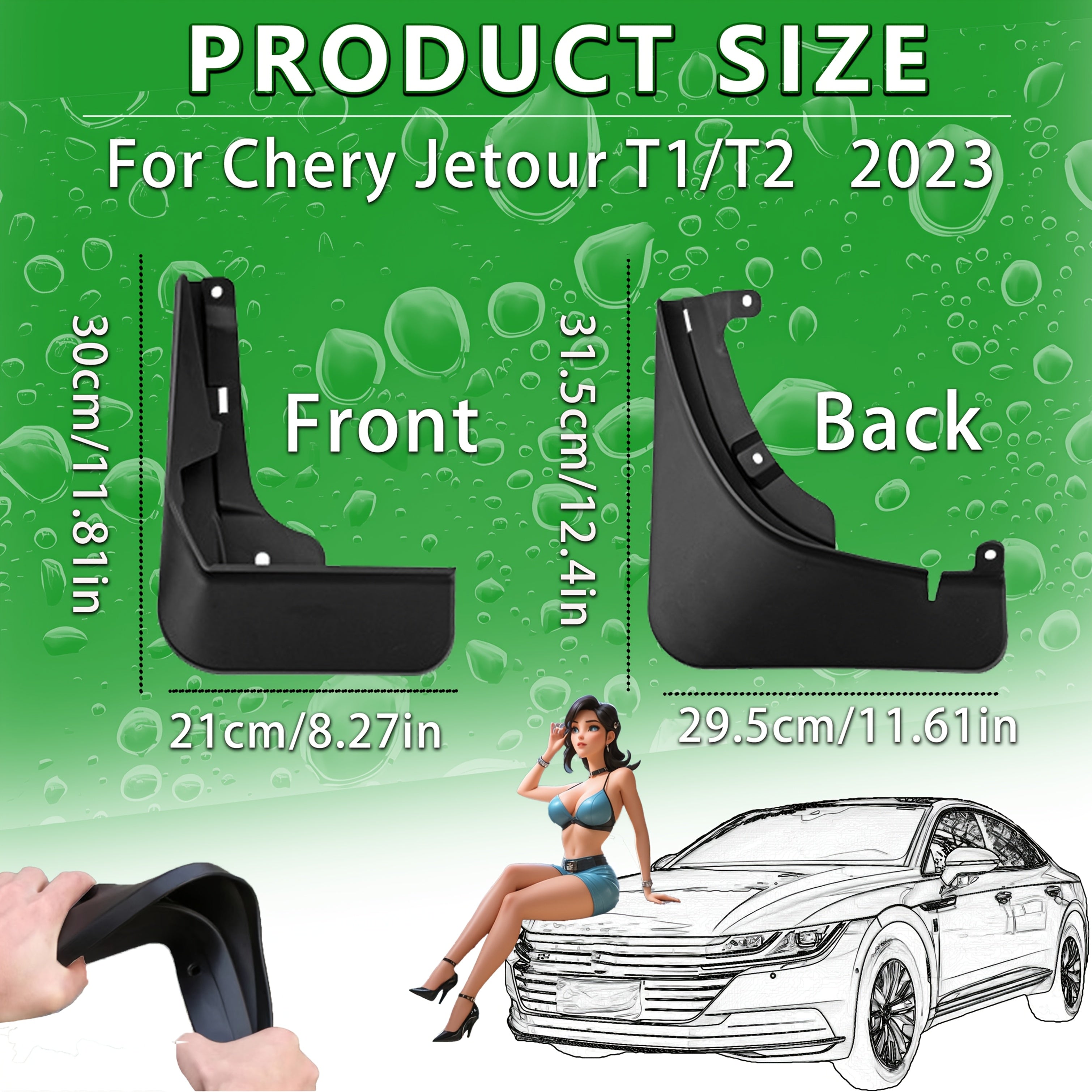 4pcs Durable PP Mudguards for Car Wheel Mud Flaps Front Rear Set