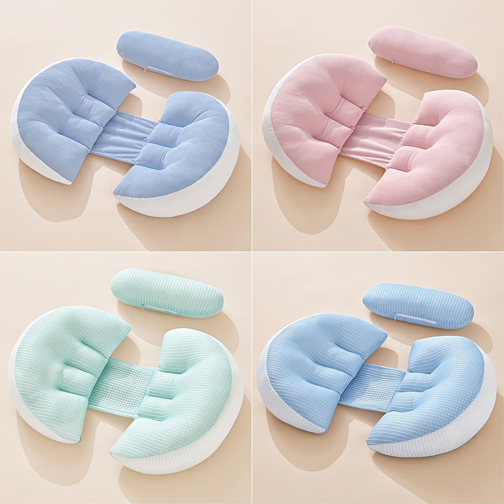 U-Shaped Pregnancy Pillow for Side Sleeping Support Waist Abdominal Cushion