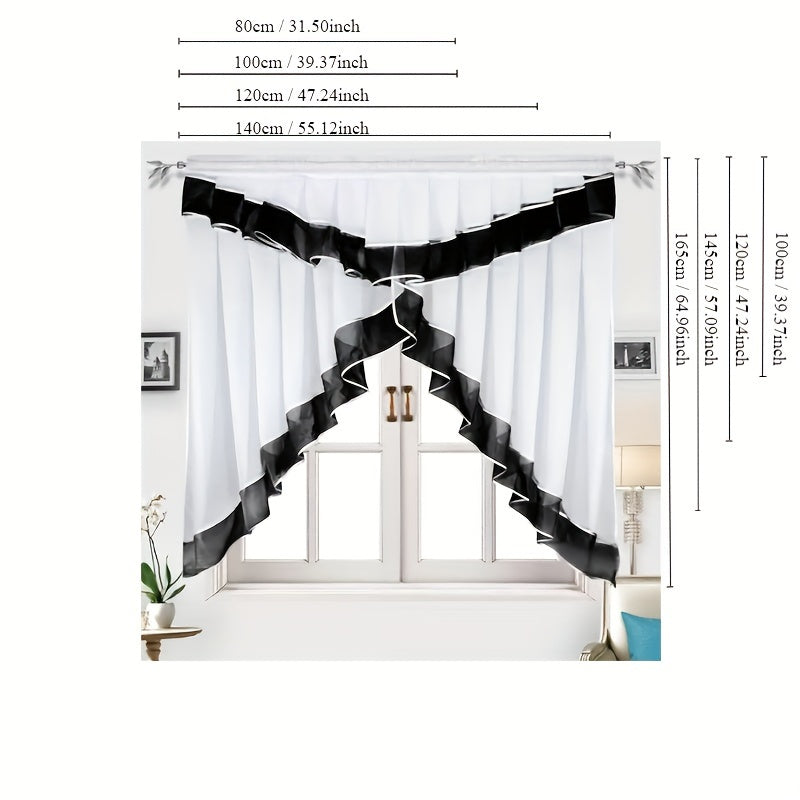 1-Piece Roman-Inspired Rod Pocket Curtain for Windows and Balconies