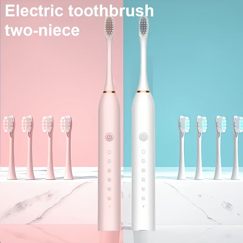 Unisex Electric Toothbrush Pack With 6 Modes, USB Rechargeable, Soft Brush Heads