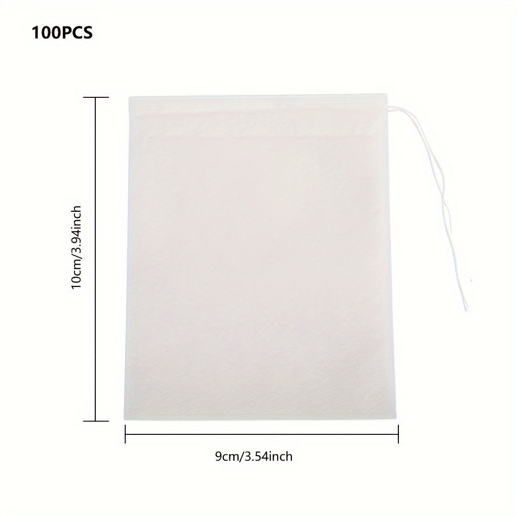 Paquete de 100 bolsas de tela desechables para té, bolsas de filtro de café no tejidas para infusión de alimentos