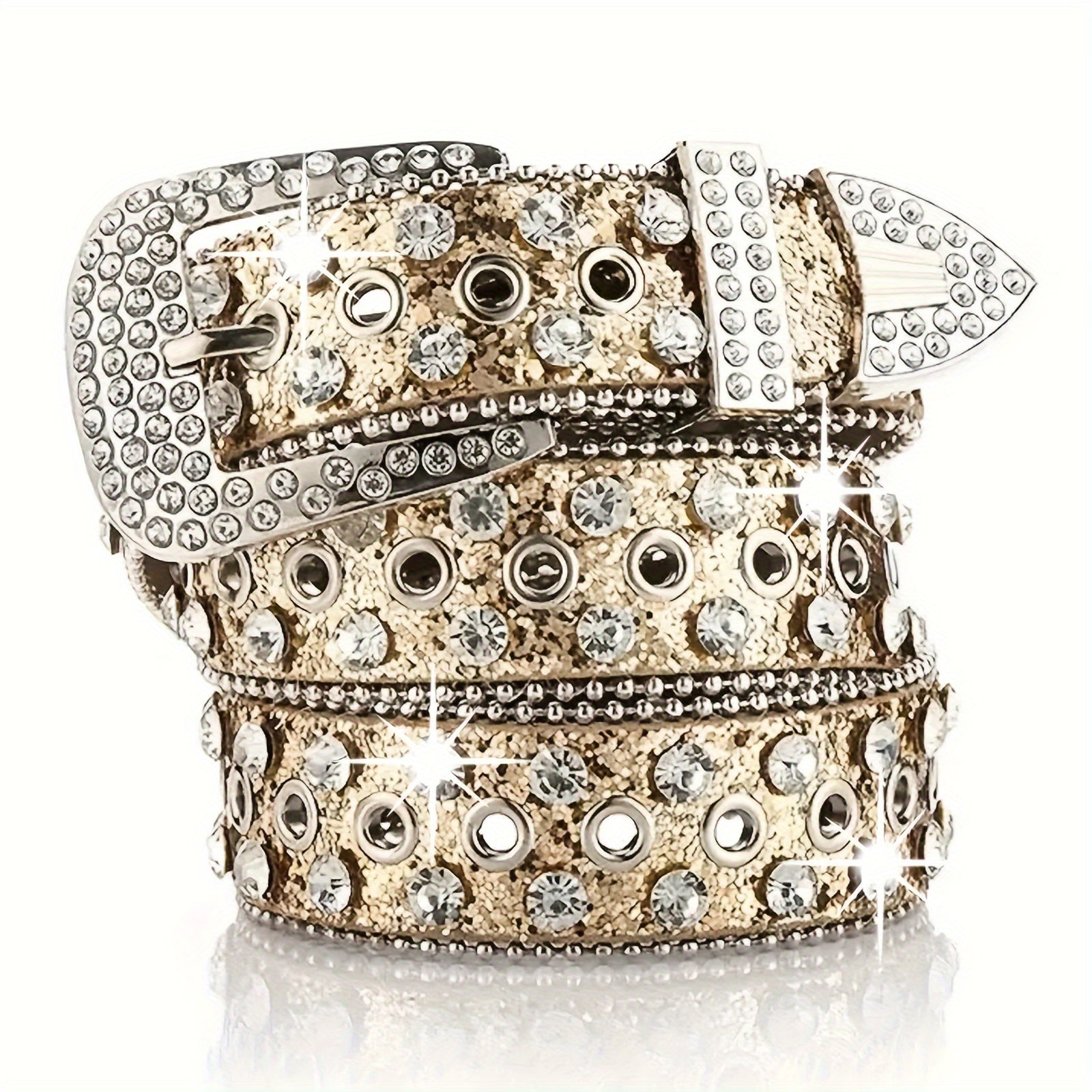 Ayollar uchun Rhinestone Hip Hop kamar, qattiq rangli PU charm, jinsi shimlar uchun