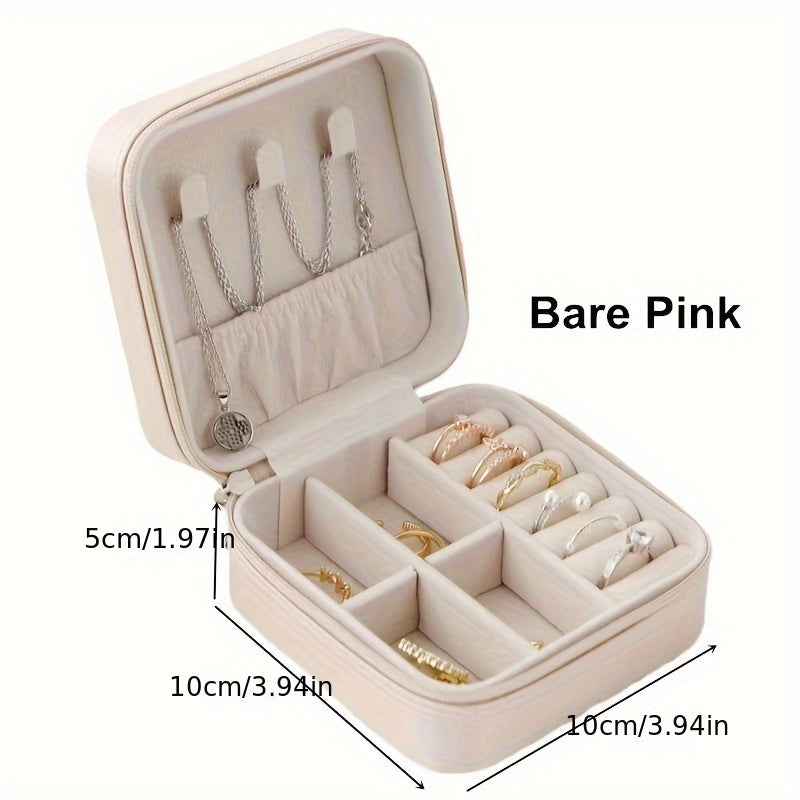 Zargarlik buyumlarini tashkil qilish qutisi charm bilan yopilgan, uzuklar, uzuklar, bangillar, marjonlar uchun saqlash