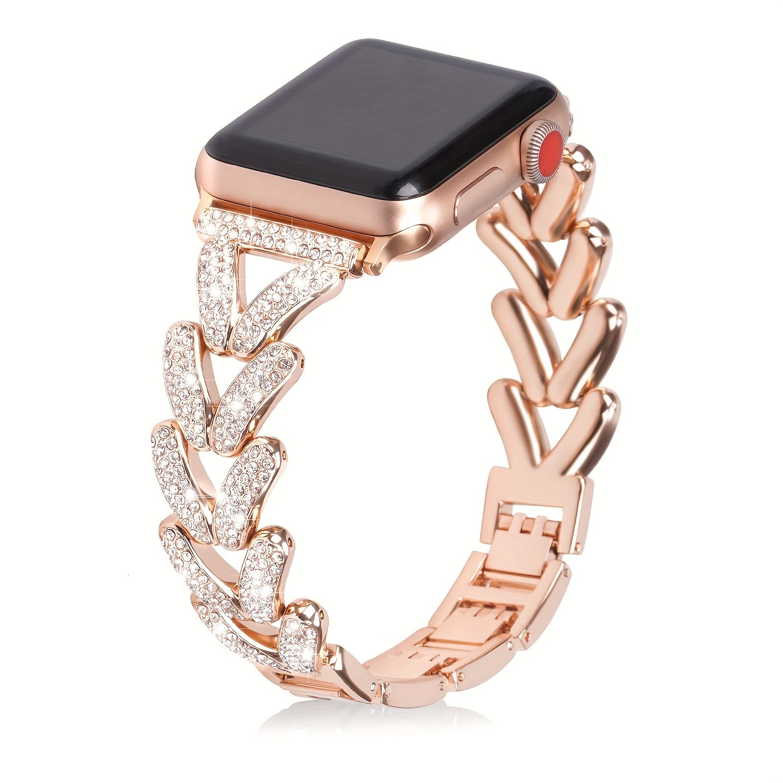 Women's Metal Floral Rhinestone Watch Bands for 38mm to 49mm Smartwatches