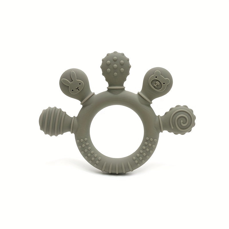 Silicone Teething Toy for Babies 0-3 Years Easy Grip Soft Chew Gift