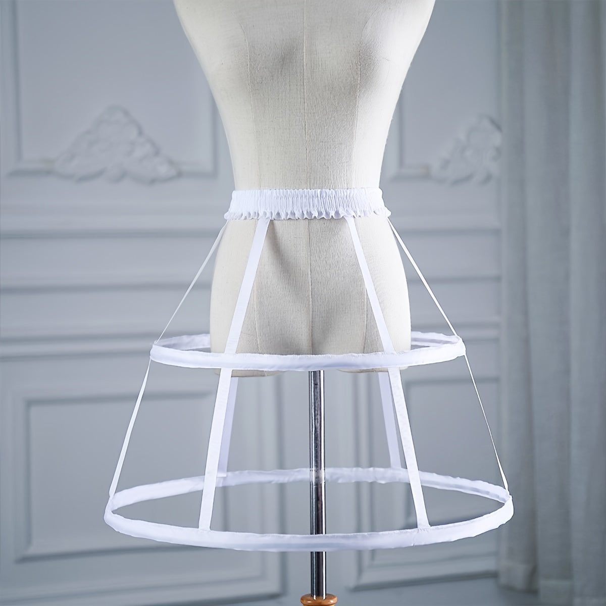 enagua de crinolina de doble aro para mujer de poliéster para vestidos de boda y noche