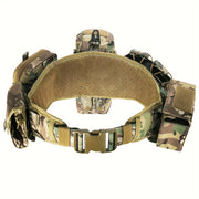 Tactical Utility Belt Set with MOLLE System Camouflage Polyester for Hunting and Fishing