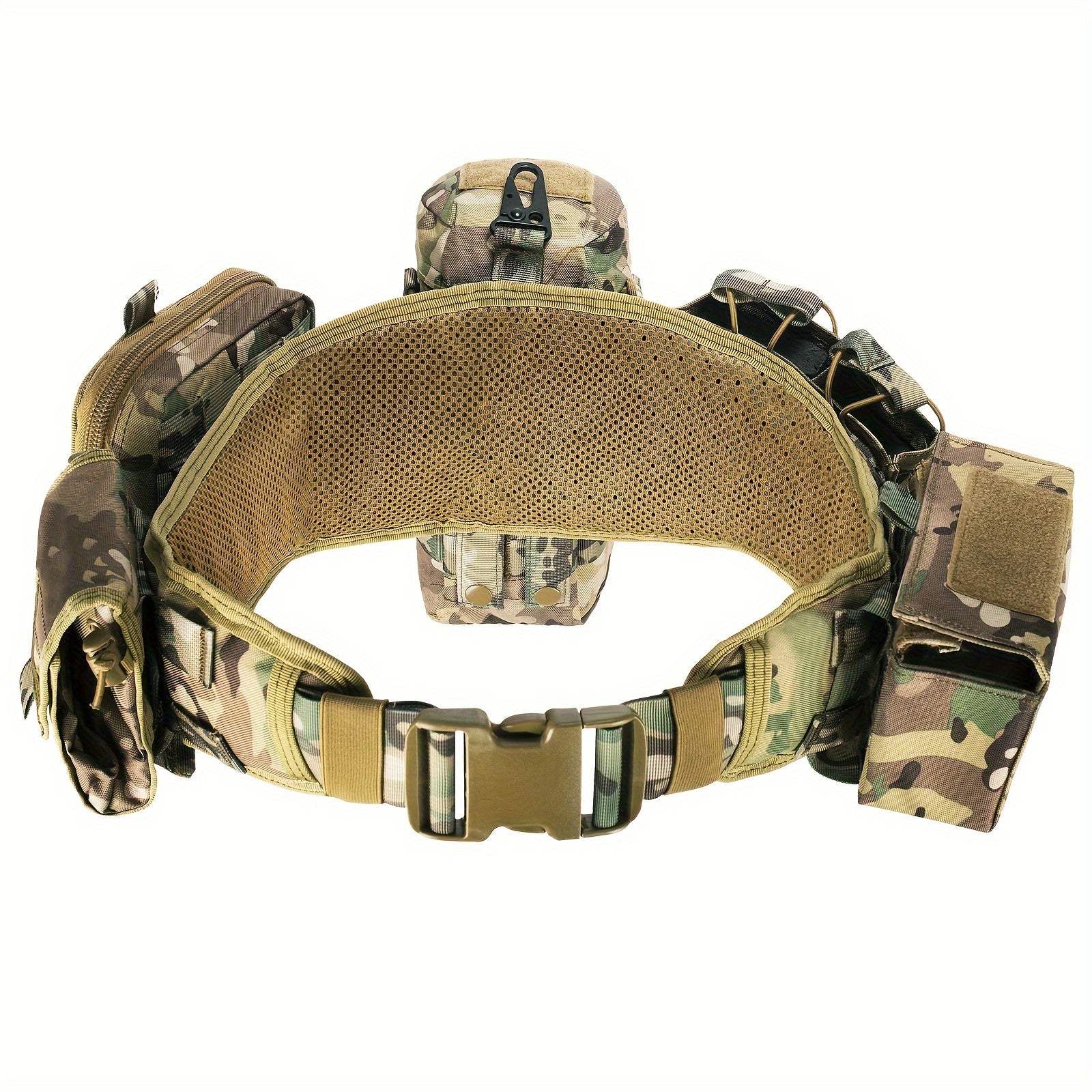 Tactical Utility Belt Set with MOLLE System Camouflage Polyester for Hunting and Fishing