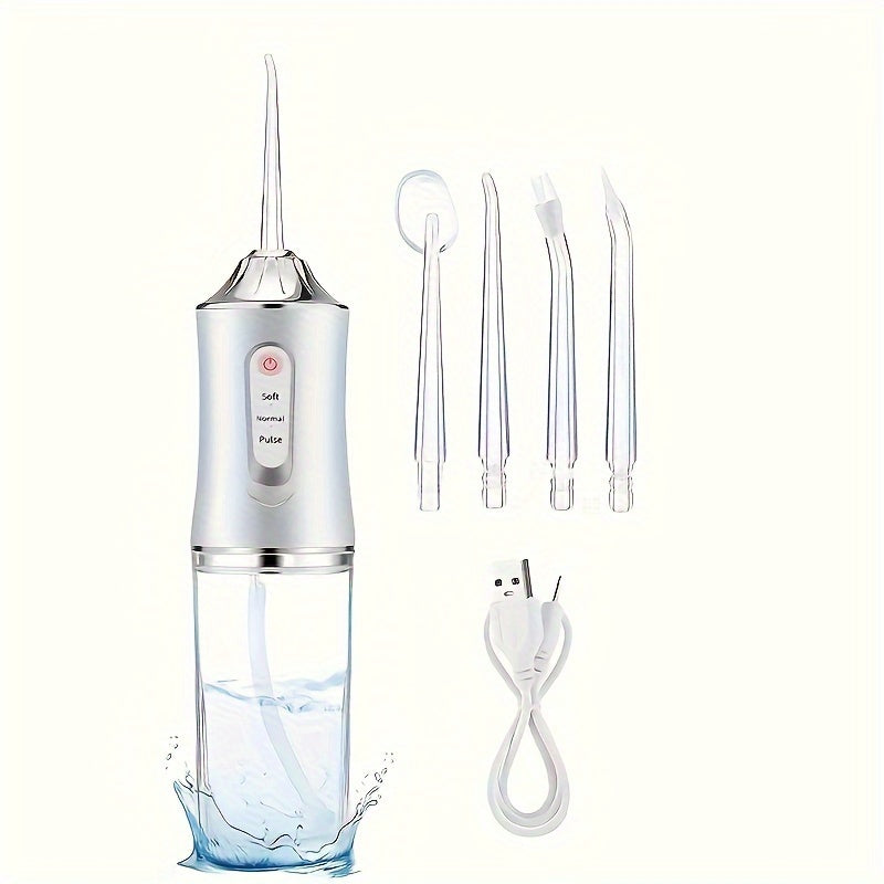 Unisex Portable Electric Water Flosser Rechargeable Dental Cleaner with Tips