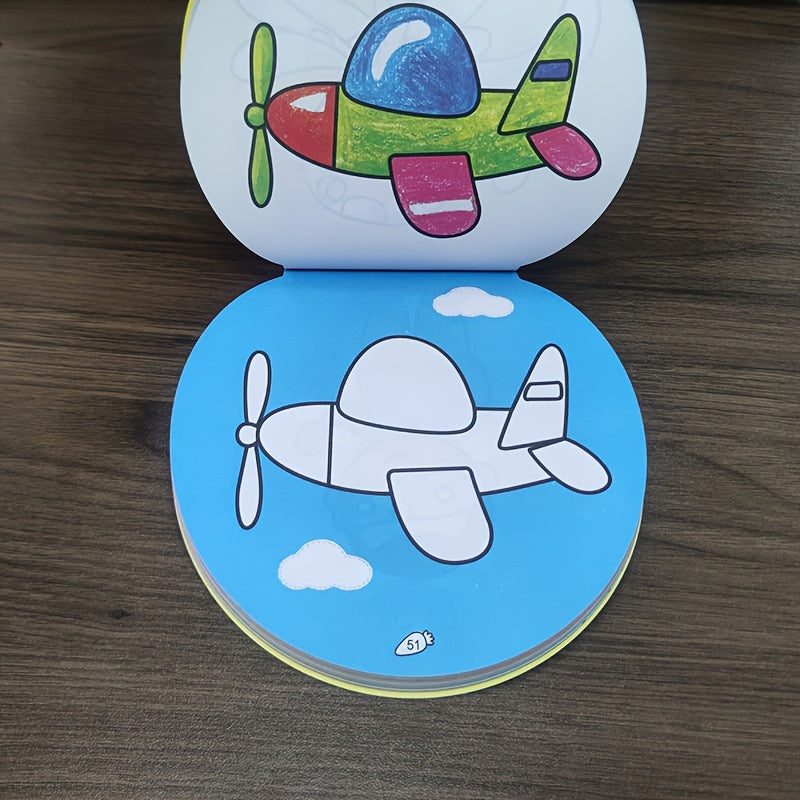 Coloring Book for 2-6 Year Olds with Animals and Portable Painting Supplies Pink