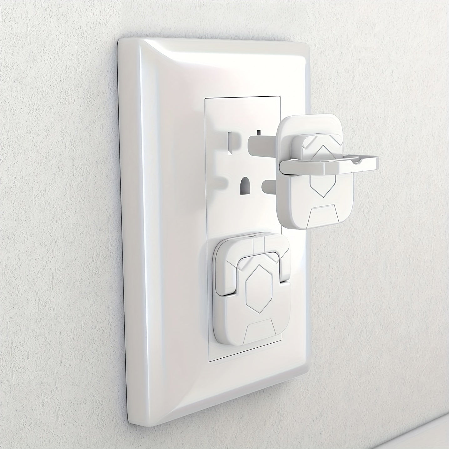 Child Safety Outlet Covers White Shock-Proof Lead-Free Plastic 30 or 60 Pieces