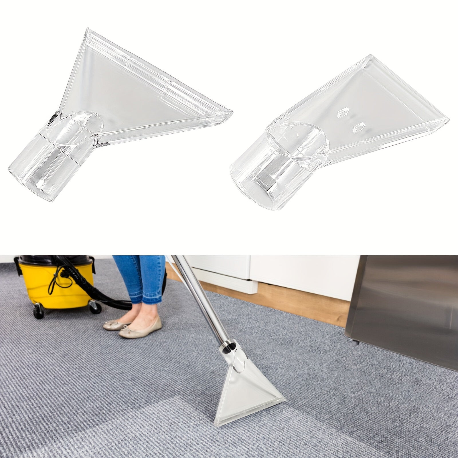 Universal Vacuum Cleaner Floor Nozzle Set with Large and Small Suction Heads