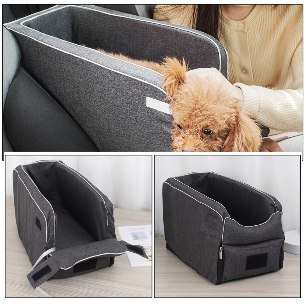 Dog Car Seat for Small to Medium Breeds Durable Polyester Safety Leash Non-Slip Travel Bed