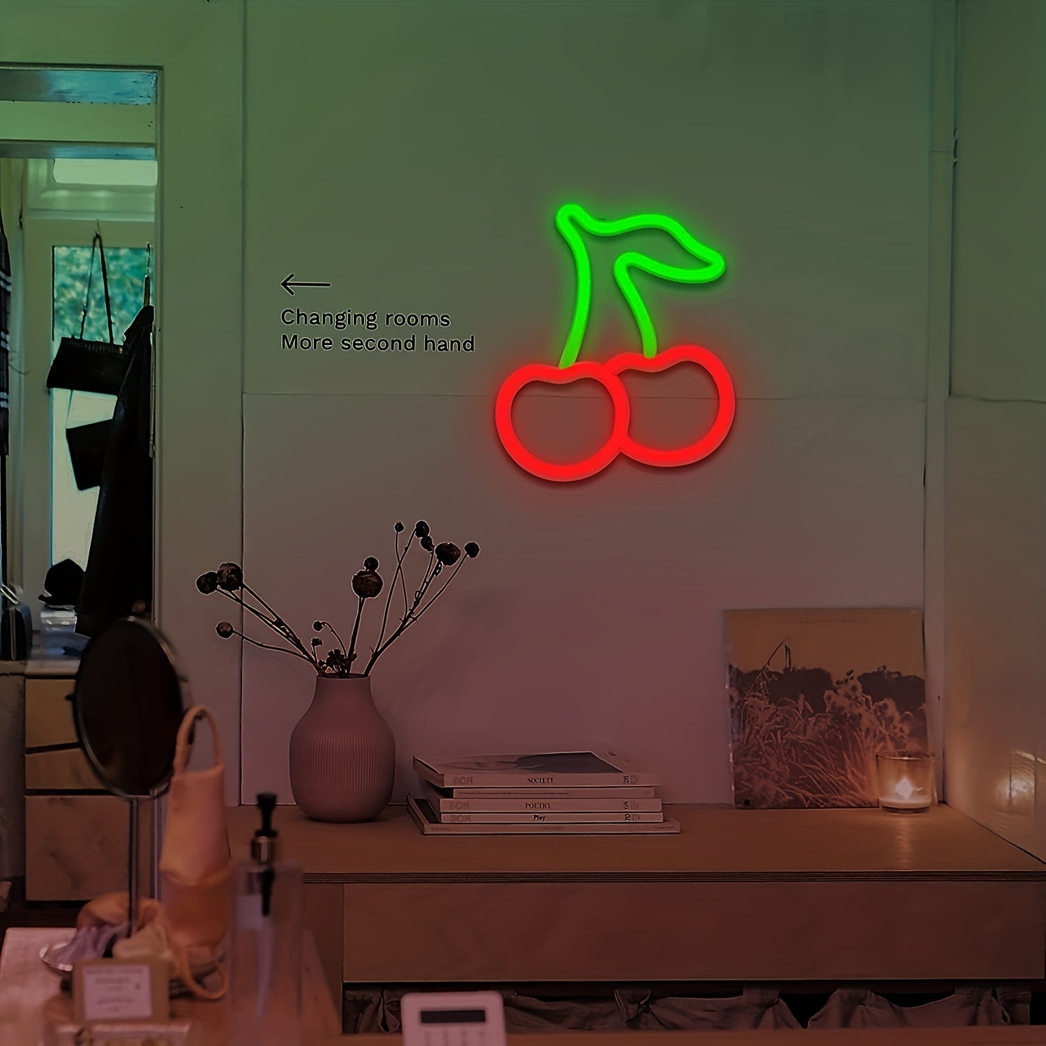 Cherry Neon LED Light Sign for Kids Rooms Bars Restaurants Birthday Parties