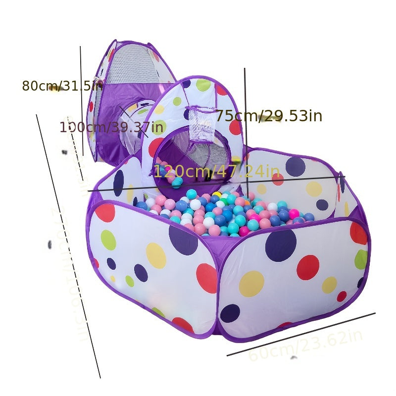 Portable Baby Play Tent with Ball Pool Tunnel and Toy House for Kids 12 Months Plus