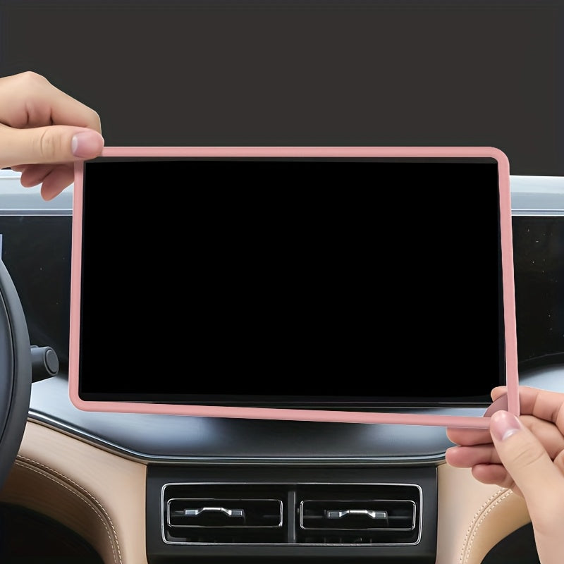 Car Dashboard Frame Silicone Fit for Sedan Universal 39.62cm Durable Black