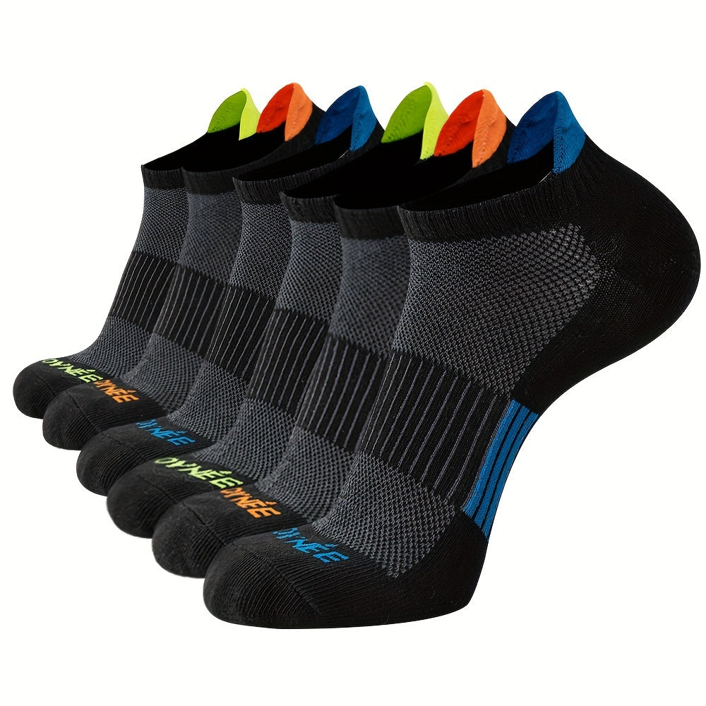 Men's No Show Socks 6 Pairs Breathable Sweat-Resistant Spring Summer Running Fitness