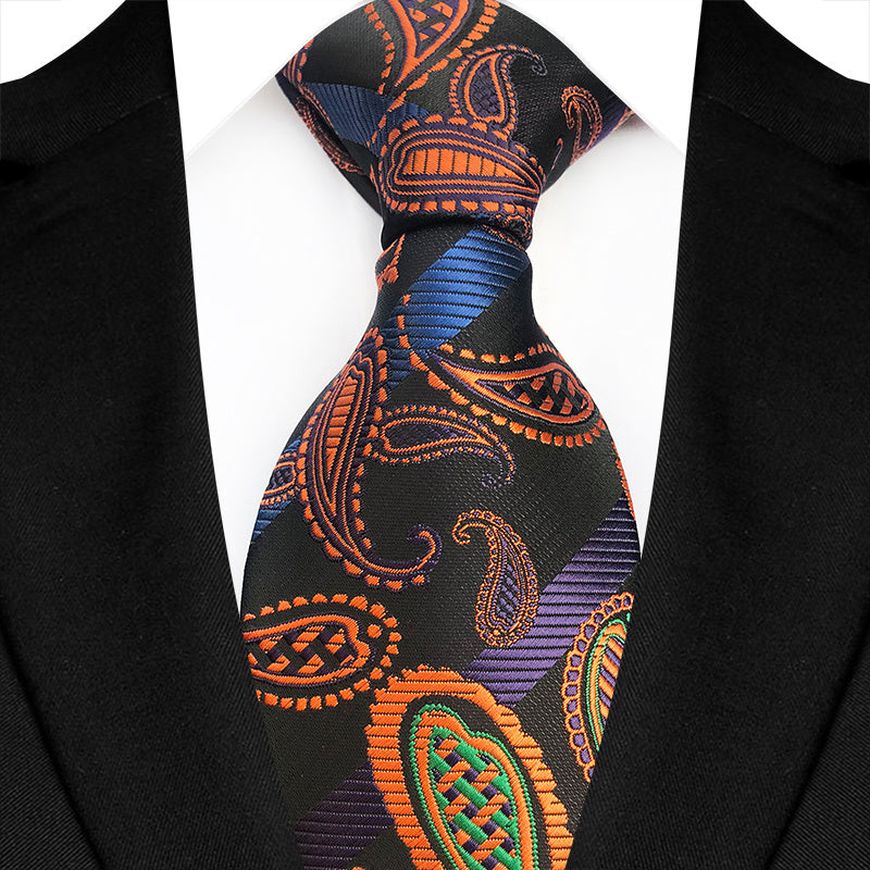 Men's Paisley Waist Flower Tie for Formal Business and Casual Wear